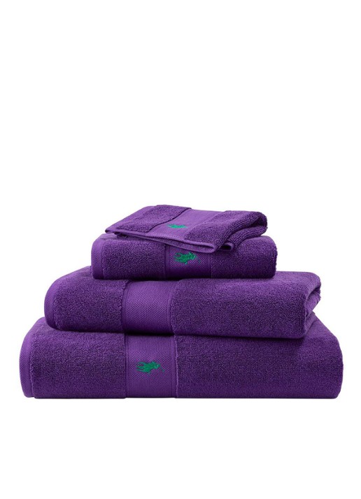 Ralph Lauren Polo Player gastendoek - 600 gr/m2 - 33 x 33 cm - detail 2 paars