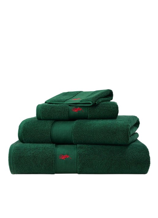 Ralph Lauren Polo Player gastendoek - 600 gr/m2 - 33 x 33 cm - detail 4 groen