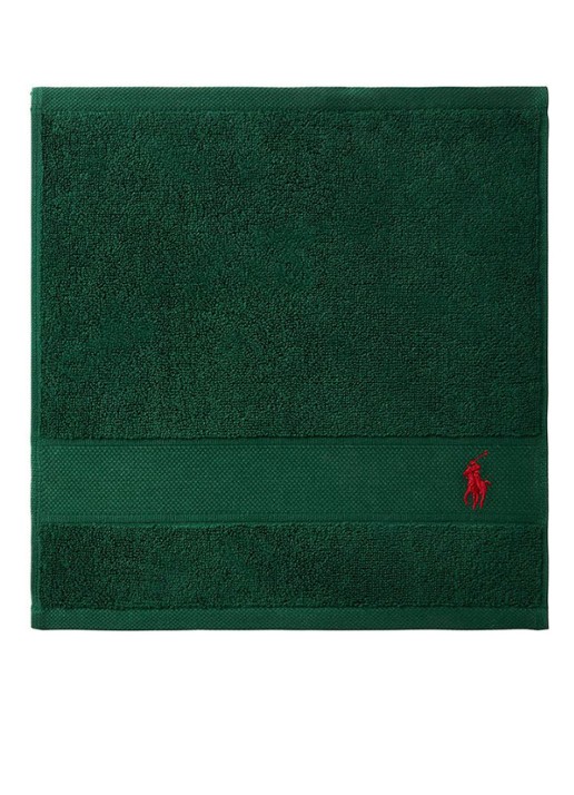 Ralph Lauren Polo Player gastendoek - 600 gr/m2 - 33 x 33 cm - voorkant 2 groen