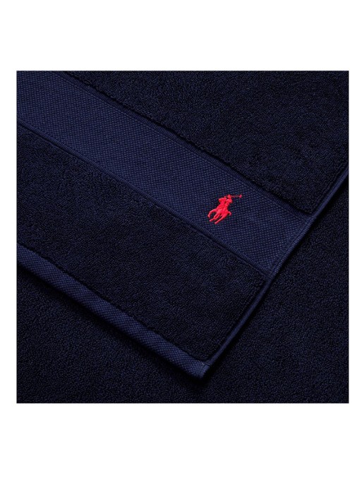 Ralph Lauren Polo Player gastendoek - 600 gr/m2 - 33 x 33 cm - voorkant 3 donkerblauw