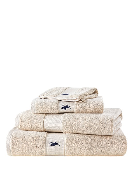 Ralph Lauren Polo Player gastendoek - 600 gr/m2 - 33 x 33 cm - detail 4 beige