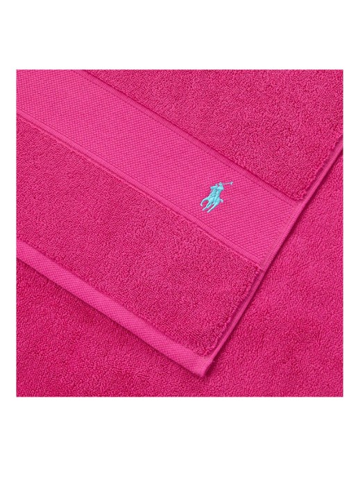 Ralph Lauren Polo Player gastendoek - 600 gr/m2 - 33 x 33 cm - voorkant 4 fuchsia