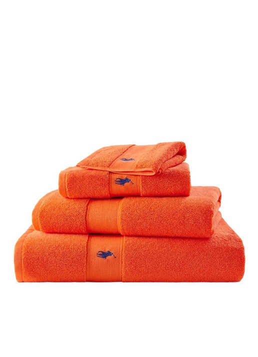 Ralph Lauren Polo Player gastendoek - 600 gr/m2 - 33 x 33 cm - detail 3 orange