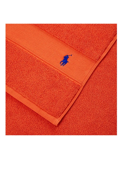 Ralph Lauren Polo Player gastendoek - 600 gr/m2 - 33 x 33 cm - voorkant 2 orange