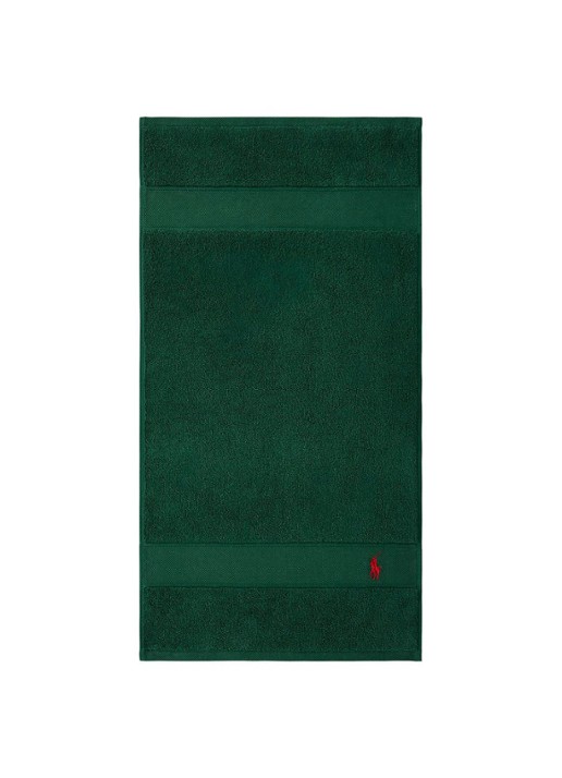 Ralph Lauren Polo Player gastendoek - 600 gr/m2 - 40 x 75 cm - voorkant 3 groen