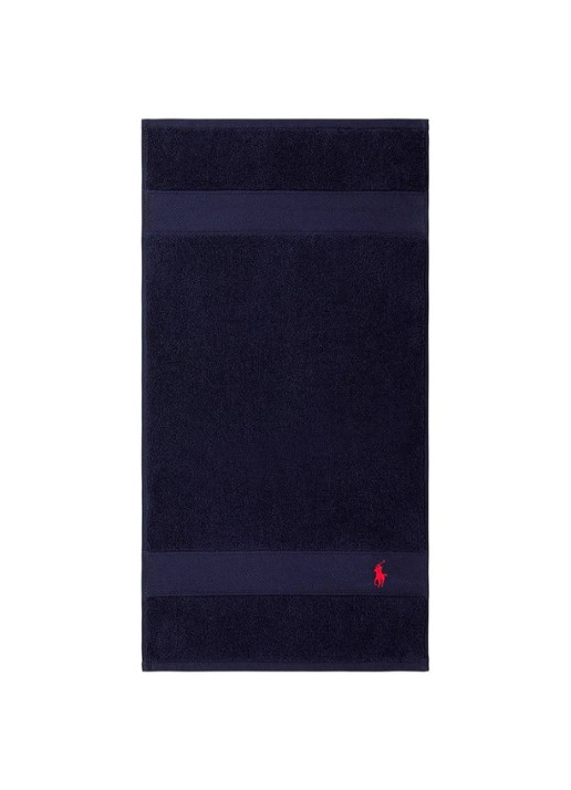 Ralph Lauren Polo Player gastendoek - 600 gr/m2 - 40 x 75 cm - voorkant 3 donkerblauw
