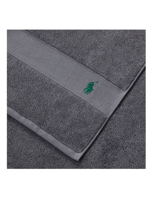 Ralph Lauren Polo Player handdoek - 600 gr/m2 - 50 x 100 cm - voorkant 4 donkergrijs