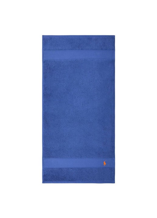 Ralph Lauren Polo Player handdoek - 600 gr/m2 - 50 x 100 cm - voorkant 3 kobaltblauw