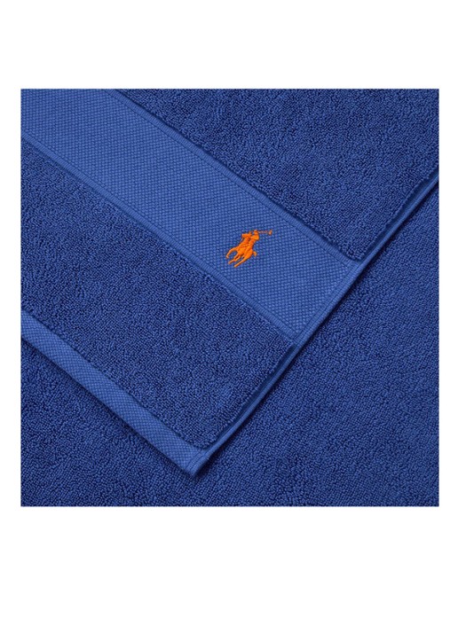 Ralph Lauren Polo Player handdoek - 600 gr/m2 - 50 x 100 cm - voorkant 4 kobaltblauw