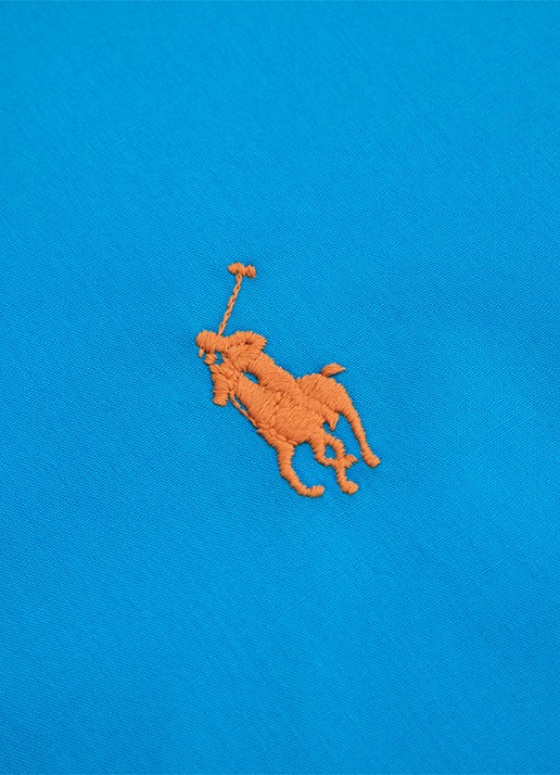 Ralph Lauren Polo Player Ruffle kussensloop van katoen perkal 80TC - achterkant 5 blauw