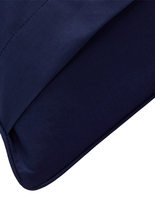 Ralph Lauren Polo Player Ruffle kussensloop van katoen perkal 80TC - voorkant 2 donkerblauw