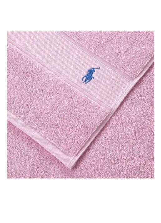 Ralph Lauren Polo Player strandlaken - 600gr/m2 - 90 x 160 cm - voorkant 2 lichtroze