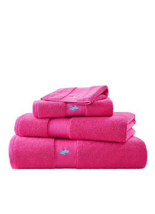 Ralph Lauren Polo Player strandlaken - 600gr/m2 - 90 x 160 cm - detail 4 fuchsia