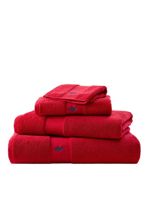Ralph Lauren Polo Player strandlaken - 600gr/m2 - 90 x 160 cm - detail 2 rood