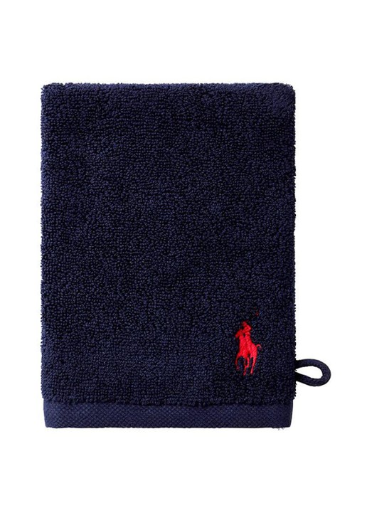 Ralph Lauren Polo Player washand - 15 x 21 cm - voorkant indigo