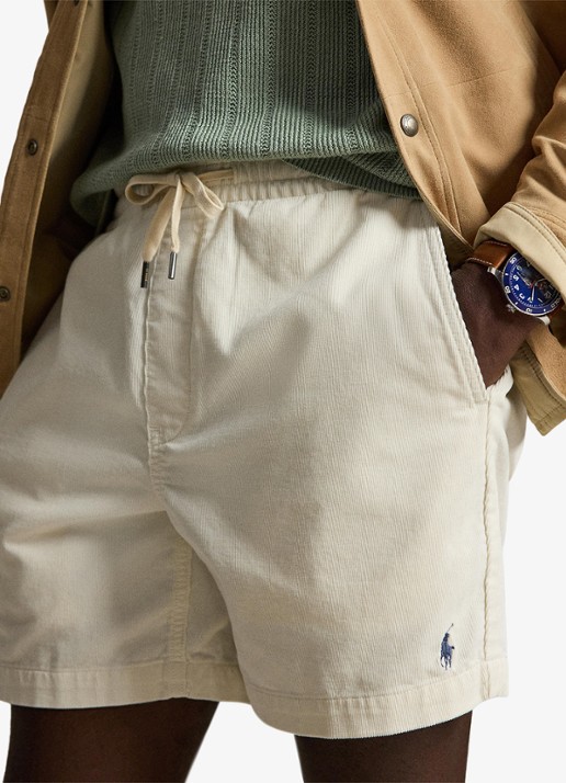Ralph Lauren Polo Prepster regular fit korte broek van corduroy - detail 5 warm white / gebroken wit