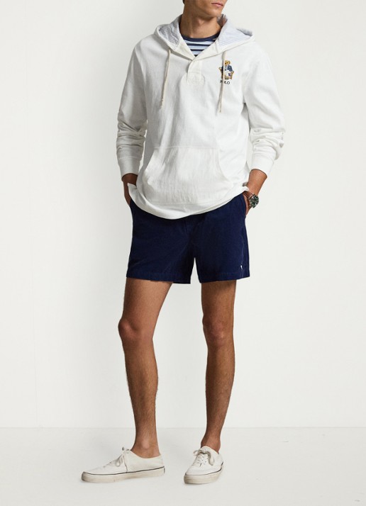 Ralph Lauren Polo Prepster regular fit korte broek van corduroy - voorkant 2 newport navy / donkerblauw