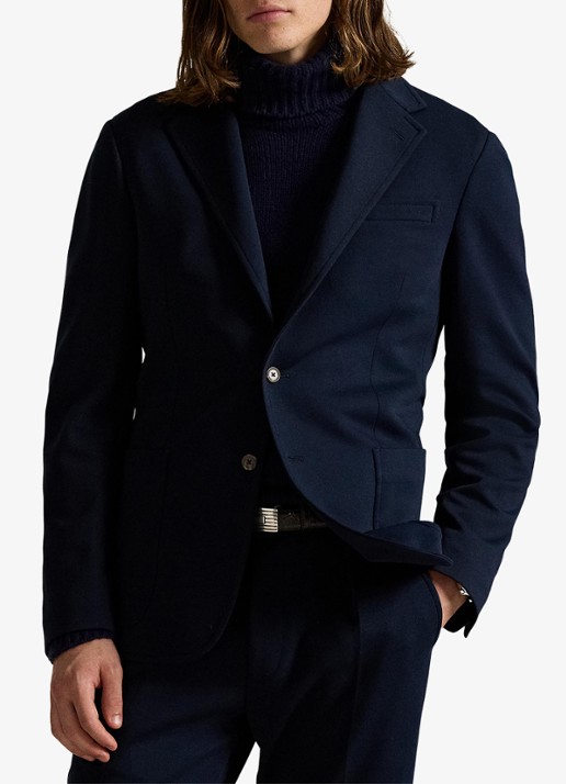 Ralph Lauren Polo Soft modern fit double-knit colbert - voorkant 5 aviator navy / donkerblauw
