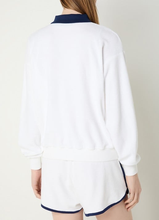 Ralph Lauren Polo van badstof met borstzak en logo - achterkant wit