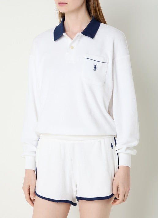Ralph Lauren Polo van badstof met borstzak en logo