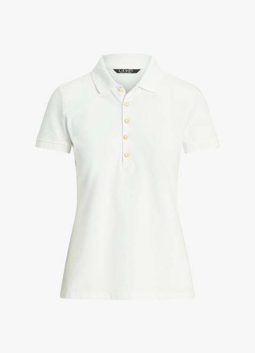 Ralph Lauren Polo van piqué katoen met sierknopen