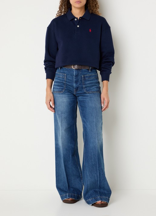 Ralph Lauren Polo van piqué katoen - voorkant 4 donkerblauw