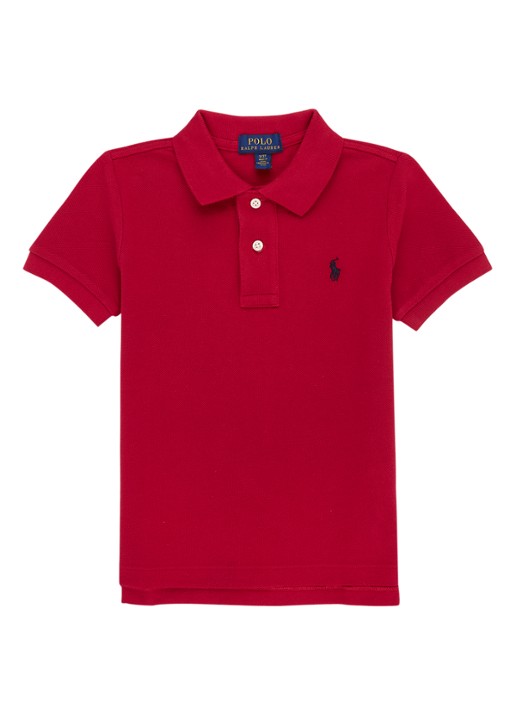 Ralph Lauren Polo van piqué katoen - voorkant 2 steenrood
