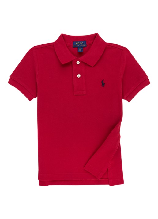 Ralph Lauren Polo van piqué katoen - voorkant 3 steenrood