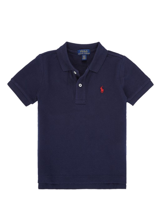 Ralph Lauren Polo van piqué katoen - voorkant 2 donkerblauw