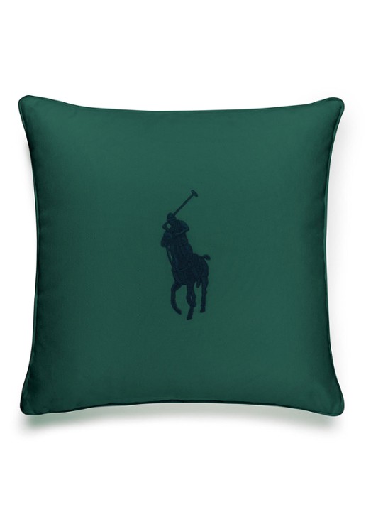 Ralph Lauren Pony sierkussenhoes 50 x 50 cm - voorkant groen