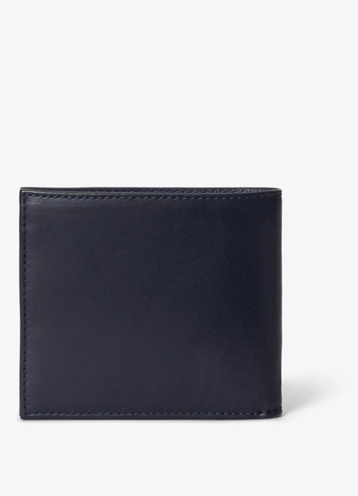 Ralph Lauren Portemonnee van leer met logo - detail 3 donkerblauw