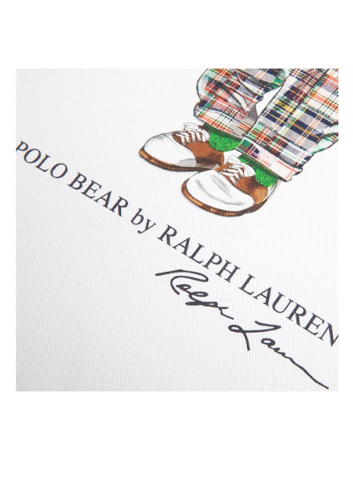 Ralph Lauren Preppy Hampton Bear kussensloop 50 x 50 cm - detail 3 wit
