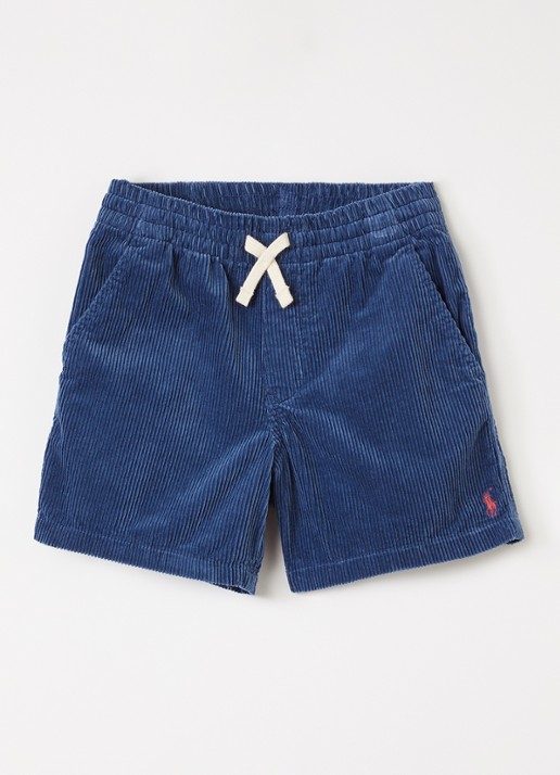 Ralph Lauren Prepster loose fit korte broek van corduroy - voorkant 3 indigo