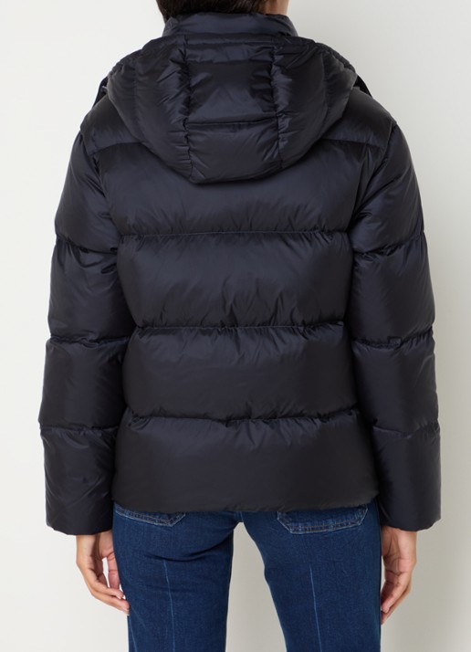 Ralph Lauren Puffer jack met donsvulling en afneembare capuchon - achterkant donkerblauw