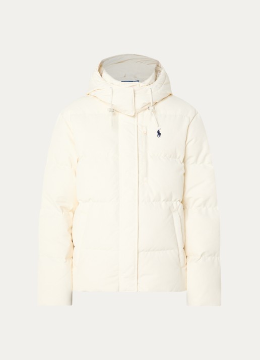 Ralph Lauren Puffer jack met donsvulling en afneembare capuchon - voorkant 3 creme