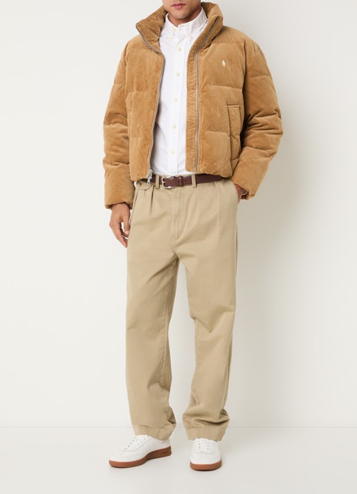 Ralph Lauren Puffer jack met donsvulling en afneembare capuchon - voorkant 3 orange