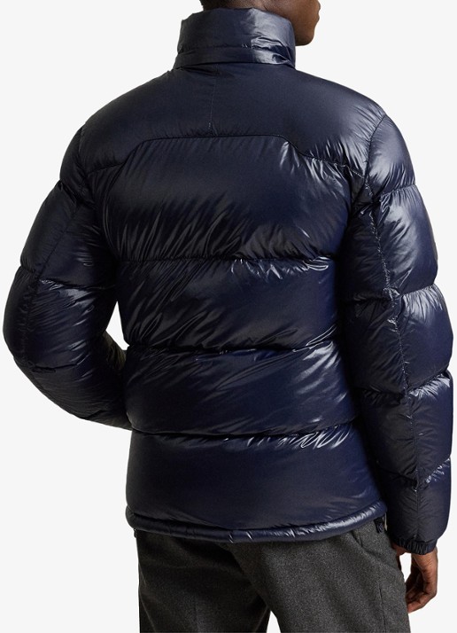 Ralph Lauren Puffer jack met donsvulling en capuchon - achterkant collection navy glossy / donkerblauw