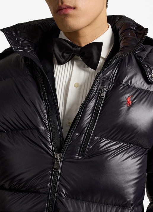 Ralph Lauren Puffer jack met donsvulling en capuchon - detail 4 polo black glossy / zwart