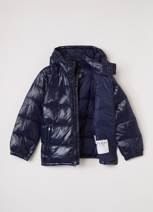 Ralph Lauren Puffer jack met donsvulling - voorkant 3 donkerblauw