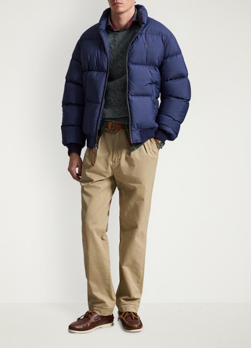 Ralph Lauren Puffer jack met steekzakken en logo - detail cruise navy / donkerblauw