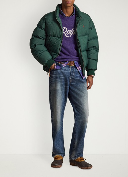 Ralph Lauren Puffer jack met steekzakken en logo - detail moss agate / mosgroen