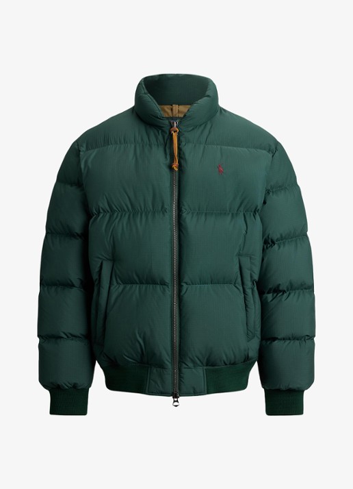 Ralph Lauren Puffer jack met steekzakken en logo - voorkant 3 moss agate / mosgroen
