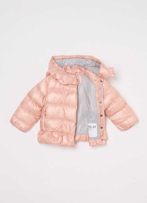 Ralph Lauren Puffer jas met donsvulling - voorkant 3 lichtroze