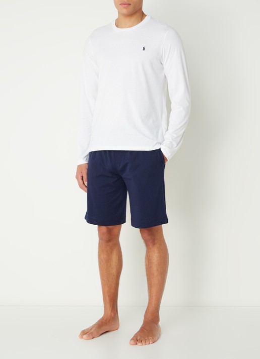 Ralph Lauren Pyjama T-shirt met logo - voorkant 3 wit