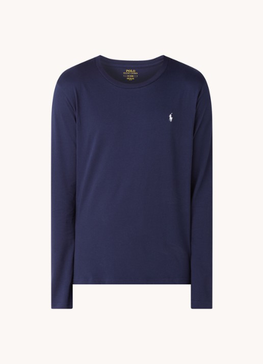 Ralph Lauren Pyjama T-shirt met logo - voorkant 2 donkerblauw