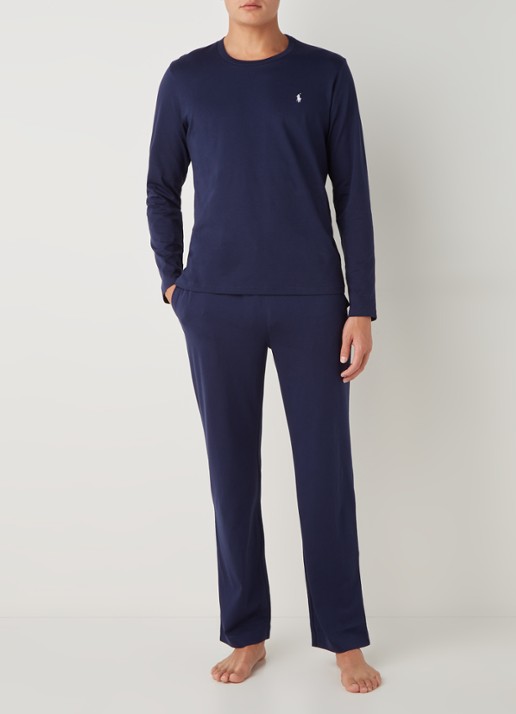 Ralph Lauren Pyjama T-shirt met logo - voorkant 3 donkerblauw