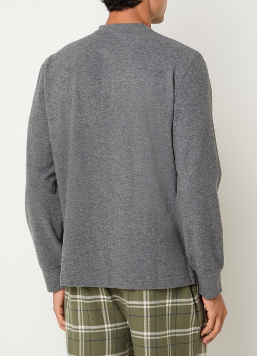 Ralph Lauren Pyjama top met logoborduring - achterkant 2 grijs