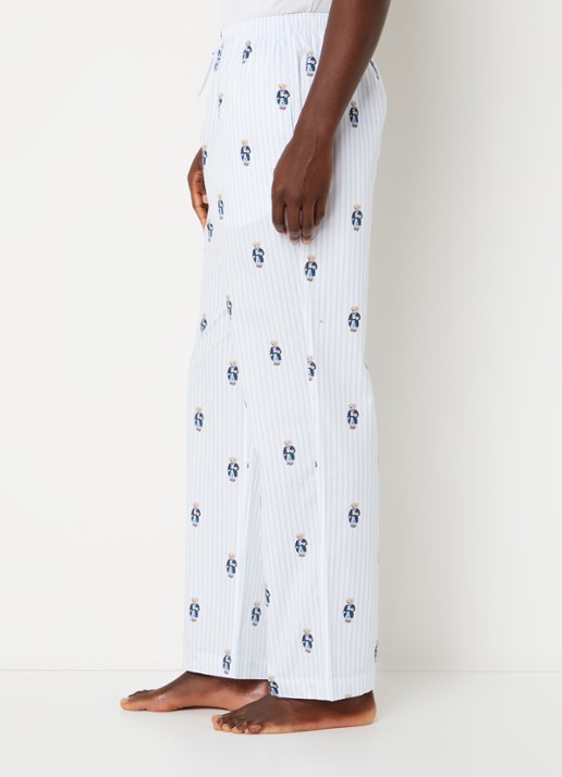 Ralph Lauren Pyjamabroek met logoprint en steekzakken - detail 4 aquablauw