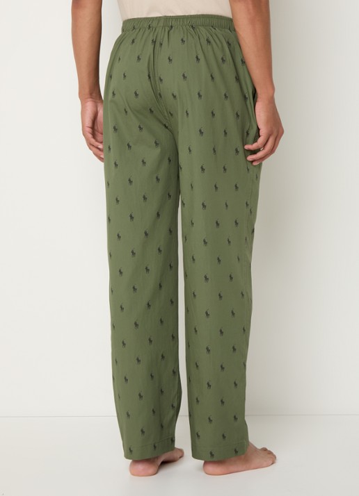 Ralph Lauren Pyjamabroek met logoprint en steekzakken - achterkant 5 legergroen