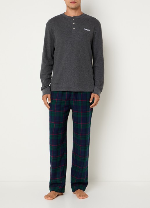 Ralph Lauren Pyjamabroek met steekzakken - voorkant 5 groen